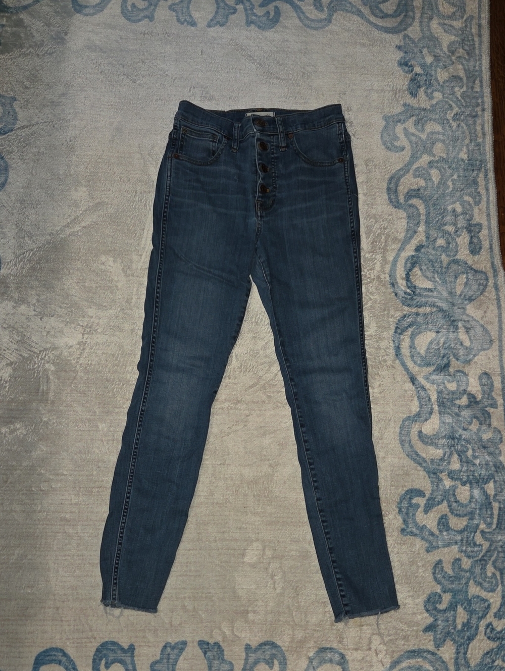 Madewell Dark Blue Skinny High-Rise Button-Fly Jeans
